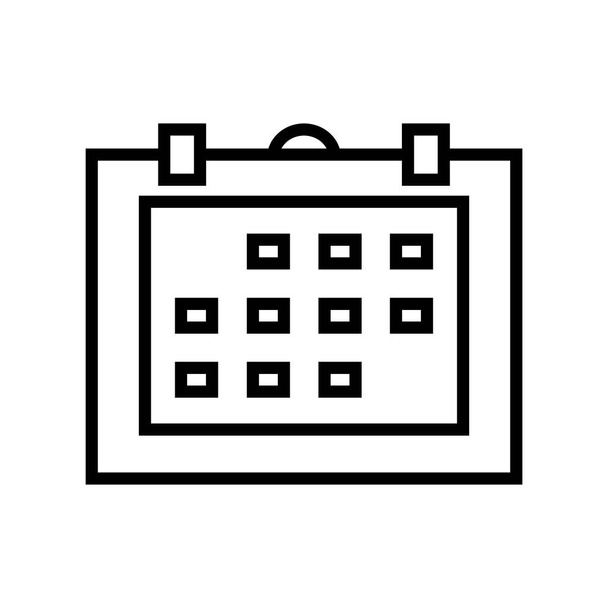 Calendario Icono Diseño de Logo Vector Plantilla e Ilustración Línea Estilo
 - Vector, Imagen