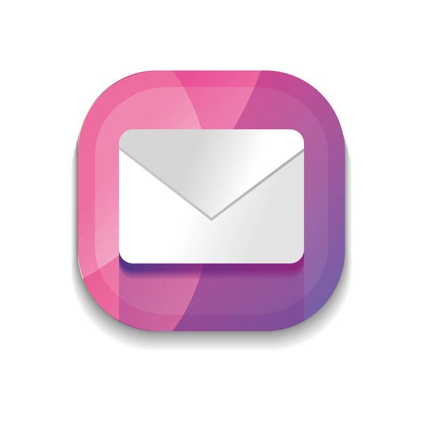 mobile app buttons concept, mail symbol, envelope icon, detailed design - Wektor, obraz