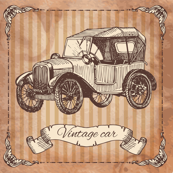 Vintage car - Вектор, зображення