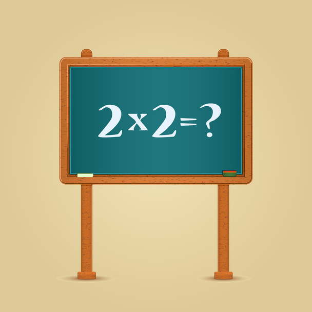 Blackboard with Simple Multiply and Equation - Vetor, Imagem