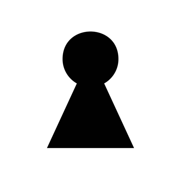 Zwart sleutelgat symbool geïsoleerd op witte achtergrond, slot pictogram ontwerp - Vector, afbeelding
