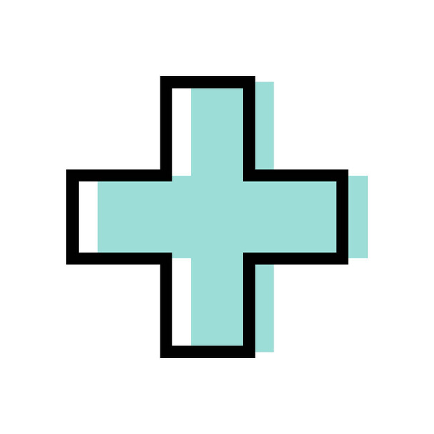 Symbole croix abstrait, logo positif icône design
 - Vecteur, image