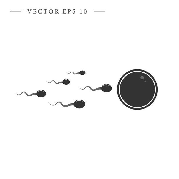 Sperme, icône du vecteur d'œufs. Symbole de fécondation. Illustration vectorielle isolée
. - Vecteur, image
