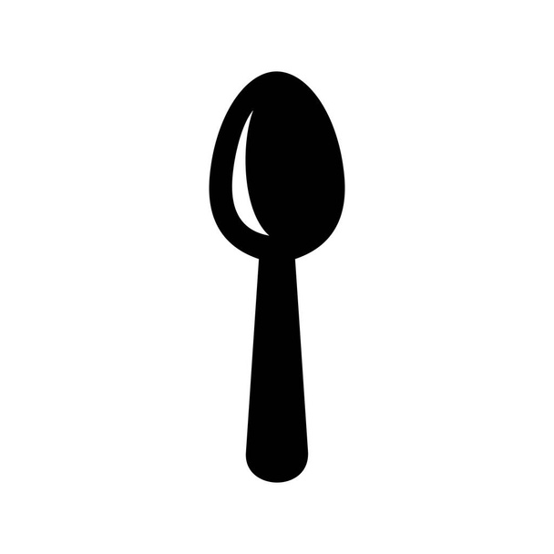 Κουτάλι εικονίδιο εστιατόριο, κουτάλι σιλουέτα, διάνυσμα εικονογράφηση σχεδιασμό - Διάνυσμα, εικόνα