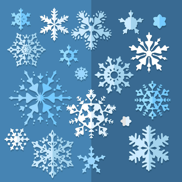 Set of decorative Christmas snowflake in vector - Vector, Imagen