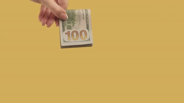 kryzys finansowy ręka dolar zestaw 3 gesty pieniężne - Materiał filmowy, wideo