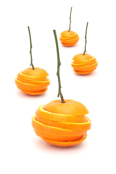 Fresh orange slices isolated on white background. - Foto, Bild
