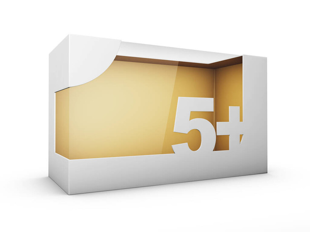 3d Rendering of White Package Box with Window for Toys for five year and up, clipping path included
 - Фото, изображение