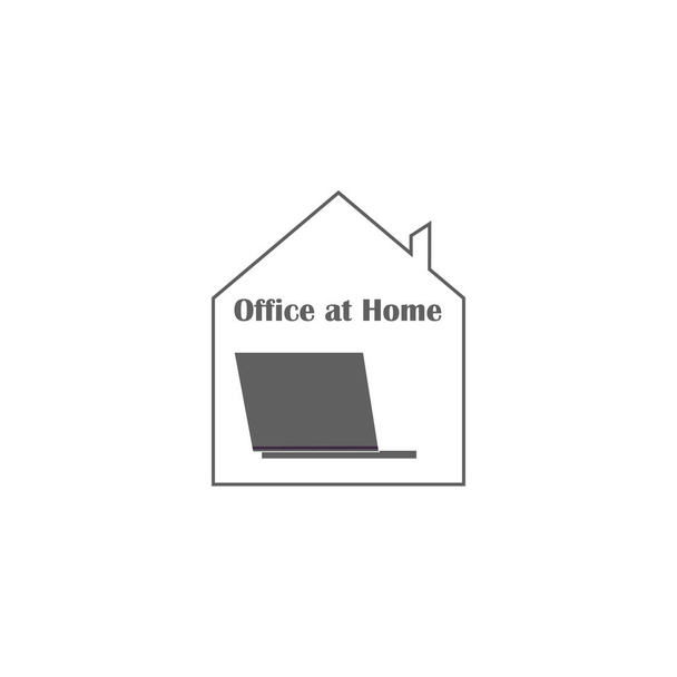 Remote work - flat vector icon. Office at  home - Vector, Image