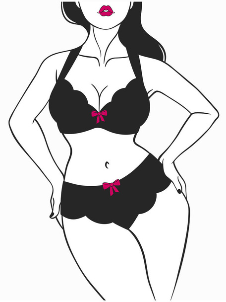 beautiful female body in underwear - Вектор,изображение