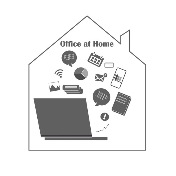 Remote work - flat vector icon. Work freelance, online work - Vector, Image