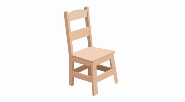 Ilustração isolada vetorial de uma cadeira de madeira
 - Vetor, Imagem