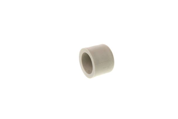 Side view of plastic PPR female cap end fitting for water pipes, isolated on white background - Photo, Image