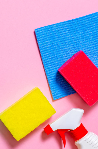 Colorful set for cleaning apartments and office space - Photo, Image