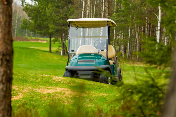 golf car in the field - Foto, afbeelding