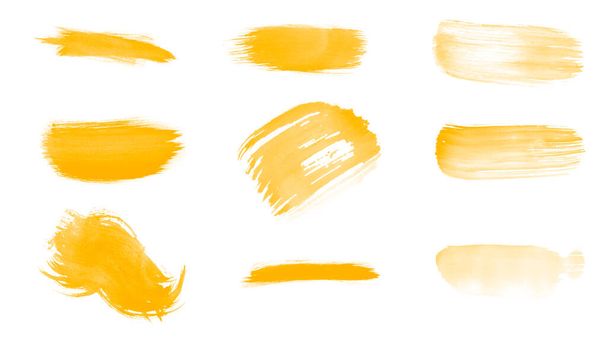 Abstract beautiful yellow set brushes for painting - Photo, Image