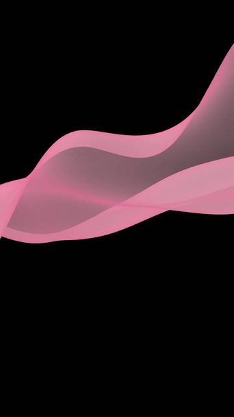 Abstract wave. Scarf. Bright ribbon on black background. Abstract smoke. Raster air background. Vertical image orientation. 3D illustration - Fotografie, Obrázek