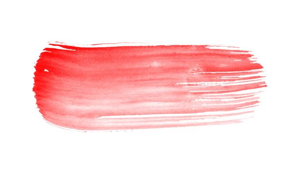 Czerwona szczotka do rysowania izolowana na białym tle - Zdjęcie, obraz