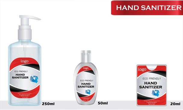 Handdesinfektionsschlauch mit Text auf dem Etikett. Verpackungsdesign. Werbung für Händedesinfektionsmittel. Händedesinfektionsmittel. Körperpflege. 3D-Illustration - Vektor, Bild
