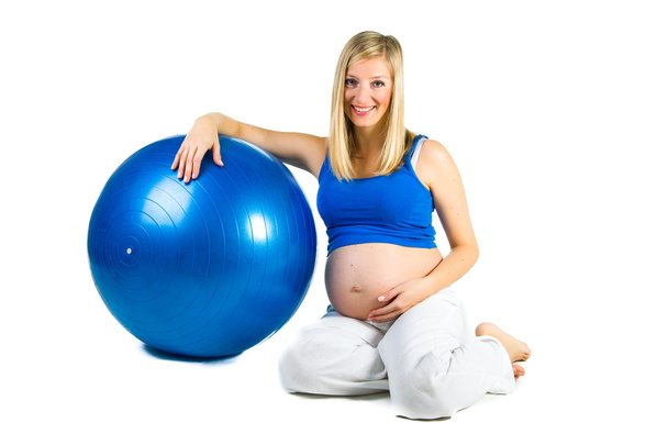 Pregnant woman isolated on white - Fotó, kép