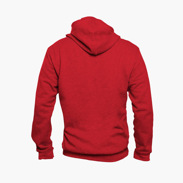This Back View Men Hoodies Fock Up In Flame Scarlet Color is a ready-made mock up to makes your design process faster. - Fotografie, Obrázek
