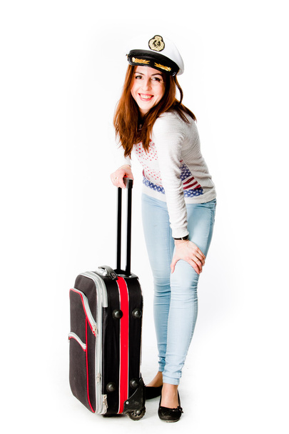 Woman with a suitcase - Zdjęcie, obraz