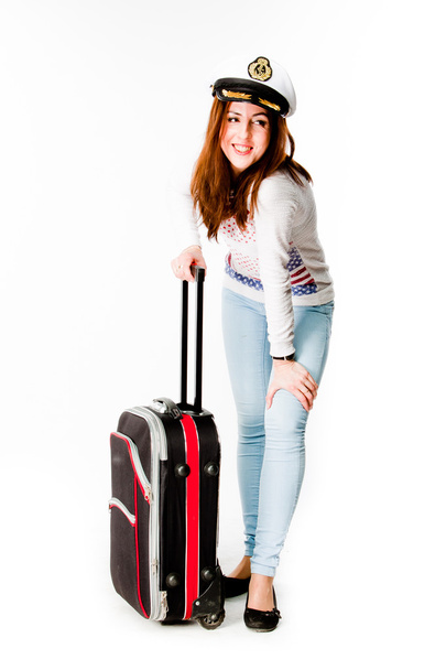 Woman with a suitcase - Fotoğraf, Görsel