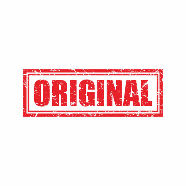 Abstraktní Red Grunge Originální razítko Štítek Ilustrace Design, Originální Mark Template Vector - Vektor, obrázek