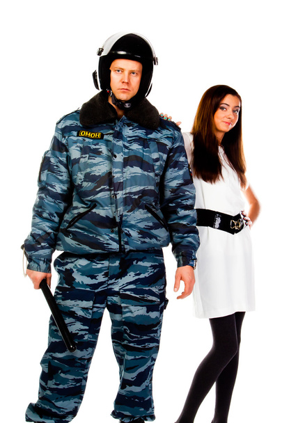 Police officer and a woman - Fotó, kép