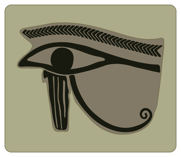 Amulet met het Oog van Horus. Egyptische iconen. Wedjat (udjat) symbool vector illustratie.  - Vector, afbeelding