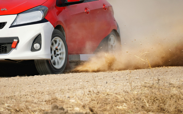 Rally racing car on dirt road. - Photo, Image