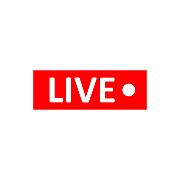 Live Stream sign. Red symbol, button of live streaming, broadcasting, online stream emblem. For tv, shows and social media live performances - Vector, Image