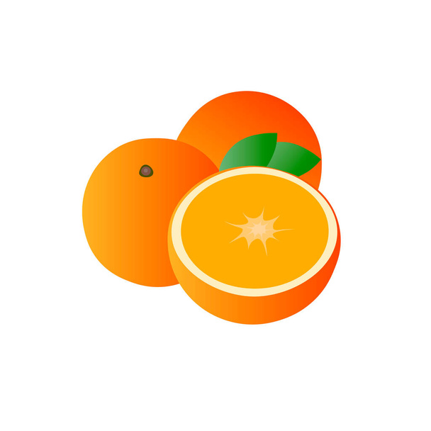 Orange fruit. Flat illustration of orange fruit vector for web design. - Διάνυσμα, εικόνα