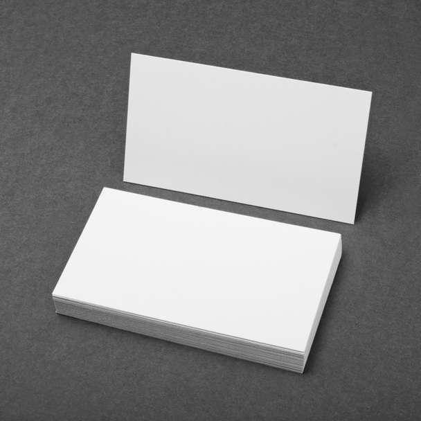 Blank business cards on gray background - Fotoğraf, Görsel