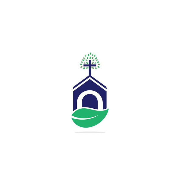 Logo du bâtiment de l'église. Modèle de logo pour les églises et les chrétiens. Croix église bâtiment logo
. - Vecteur, image