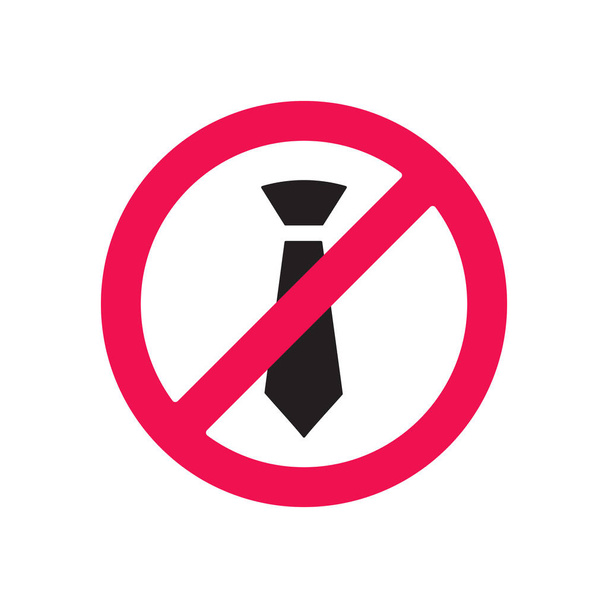 Corbata de cuello con símbolo prohibido, ningún signo de corbata, empleados o hombre de negocios están prohibidos signo - Vector
 - Vector, Imagen
