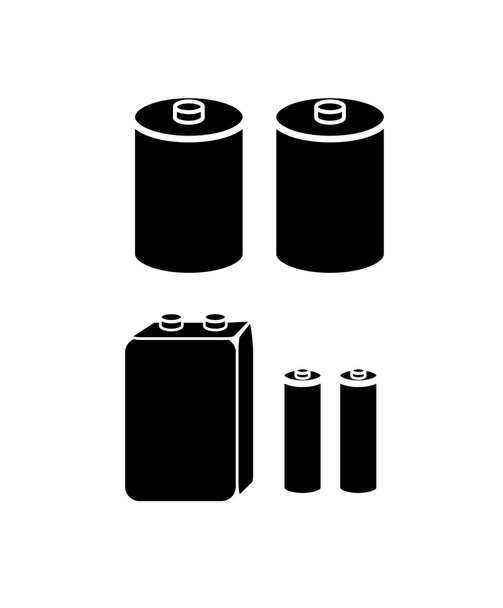 Set of batteries type icons isolated white background vector illustration - Vector, Image