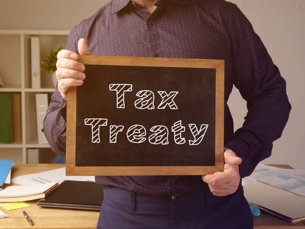 Tax Treaty is shown on the conceptual business photo - Photo, Image