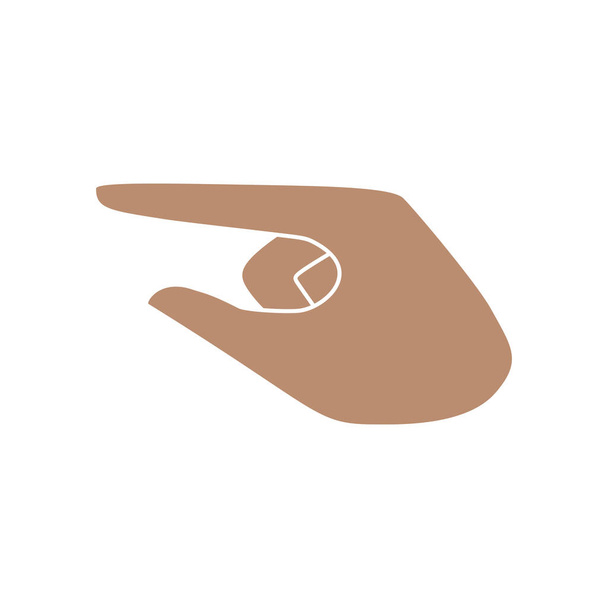 Ręce gestem emoji, Uszczypnięta Ręka. Ilustracja izolowanego wektora - Wektor, obraz