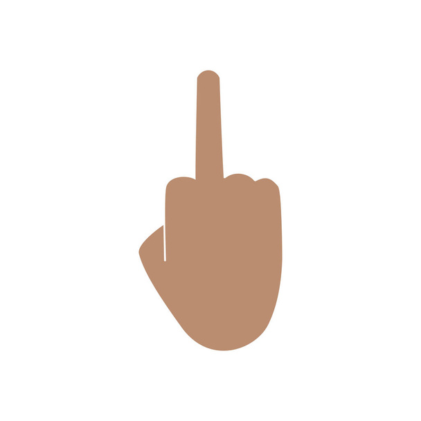 Hände gestikulieren Emoji, Mittelfinger. Isolierte Vektorillustration - Vektor, Bild