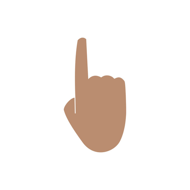 Hände gestikulieren mit Emoji, der Zeigefinger zeigt nach oben. Isolierte Vektorillustration - Vektor, Bild