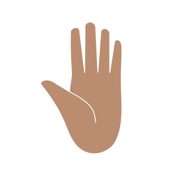 Hands gesture emoji, raised open hand. Isolated vector illustration - Vector, Image