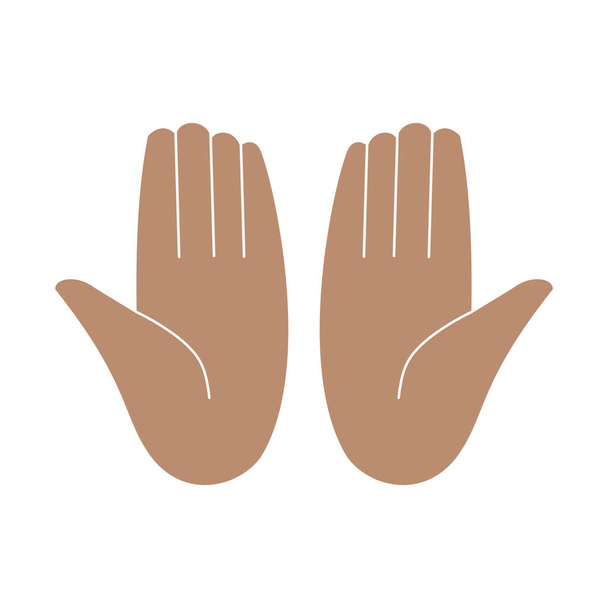 Hands gesture emoji, palms together and up. Isolated vector illustration - Vecteur, image