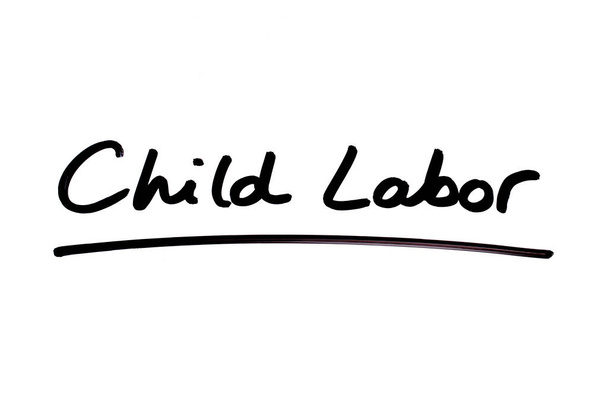 Child Labor handwritten on a white background. - Φωτογραφία, εικόνα