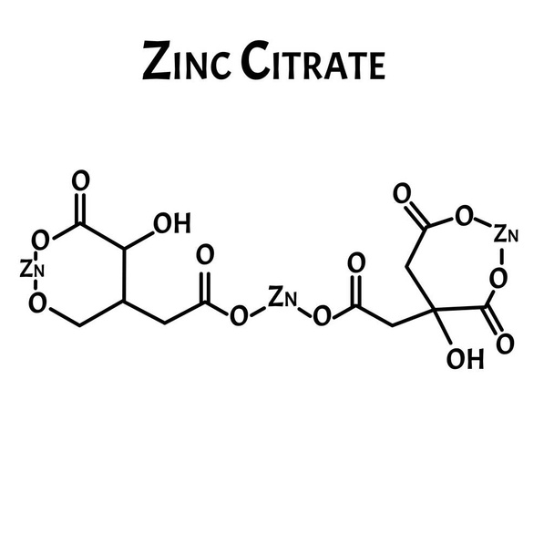 Zinc citrate is a molecular chemical formula. Zinc infographics. Vector illustration on isolated background. - Vector, Image