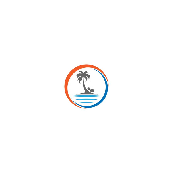 Palm beach, vitamiini logo käsite kuvitus
 - Vektori, kuva