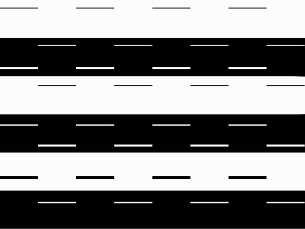 Black and white horizontal lines of different lengths and thicknesses.  Abstract Black and white background with drift effect.  Dash line background.                                                            - Photo, Image