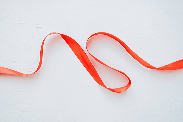 Festive ribbon of red color. - Fotografie, Obrázek