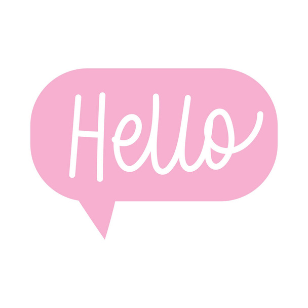 hallo spraak bel communicatie geïsoleerd pictogram ontwerp - Vector, afbeelding