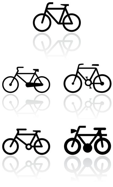 Fahrrad-Symbol-Vektorset. - Vektor, Bild